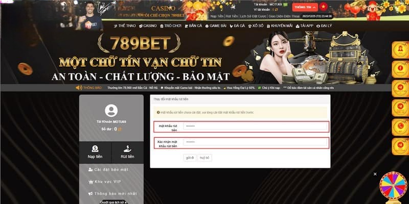 Hệ thống nạp rút tiền tại 789BET được đánh giá là siêu tốc